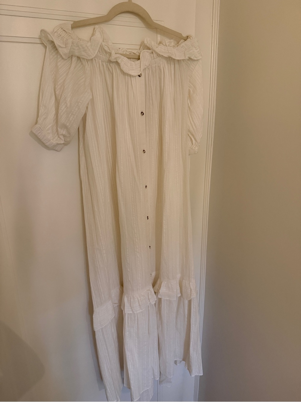 We The Free Off-Shoulder White Maxi Dress - Picture 2 of 2